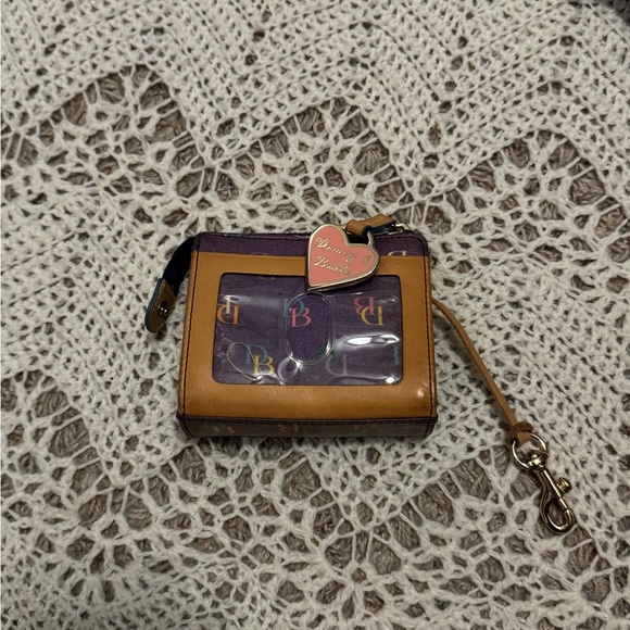 Vintage Dooney & Bourke Purple Tan Rainbow Logo Mini Gym Shoulder Bag Set Y2K - Picture 13 of 15
